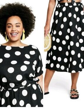 Tabitha Brown Black & White Polka Dot two piece set
